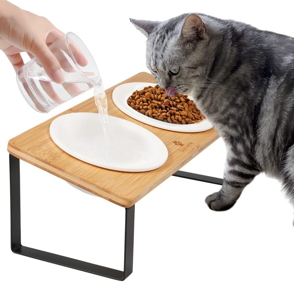 Sunhoo Ceramic Elevated Cat Bowls